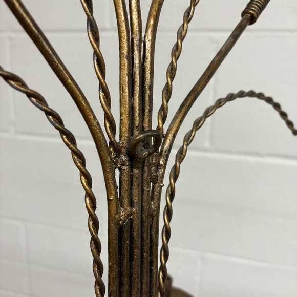 Vintage Brass Cattails Wall Double Candle Holder Sconce - Picture 8 of 10